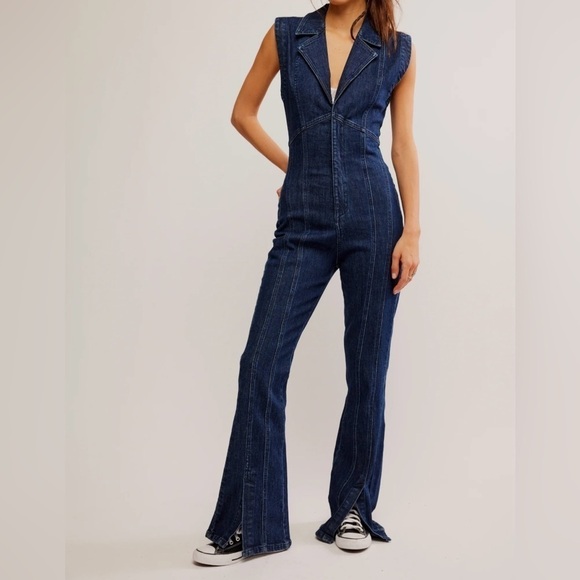#36 NWT Free People CRVY Ring The Alarm One Piece in Siren